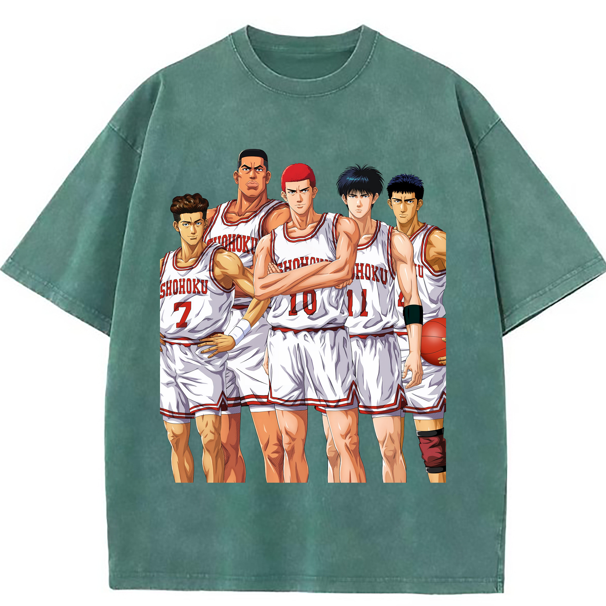 （画像用） SLAM DUNK／スラムダンク 綿100% ヴィンテージ風 半袖Tシャツ（フロントプリント）